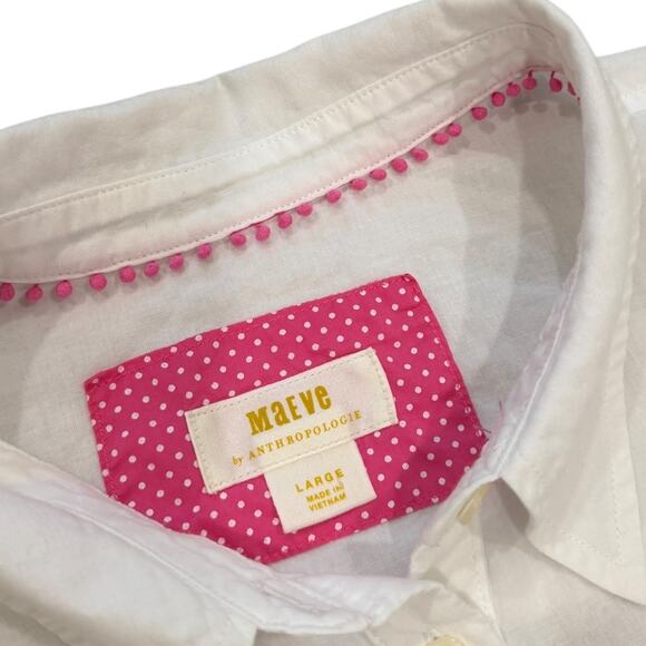 Anthropologie Bennet Buttondown Shirt Embroidered Strawberry - Picture 4 of 6